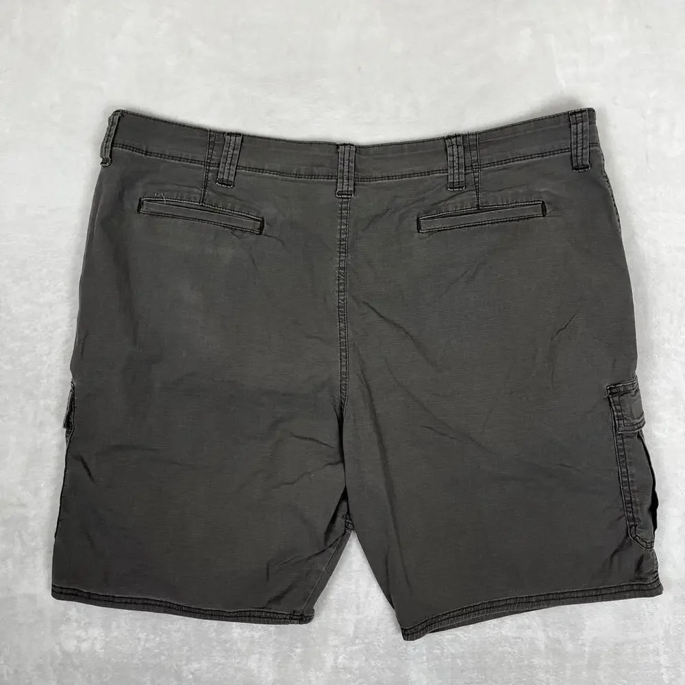 Wrangler Cargo Shorts Mens 44 Gray Ripstop Relaxed Fit 9 Inseam Stretch Utility